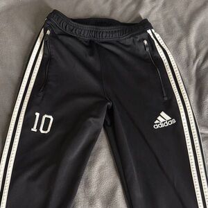 adidas Women Black Track Pants with White Stripes